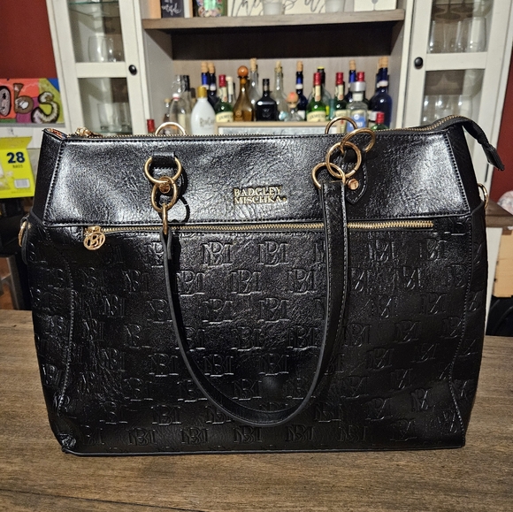 Badgley Mischka Handbags - Badgley Mischka Madalyn Vegan Leather Unisex Travel Tote Weekender Duffle Black